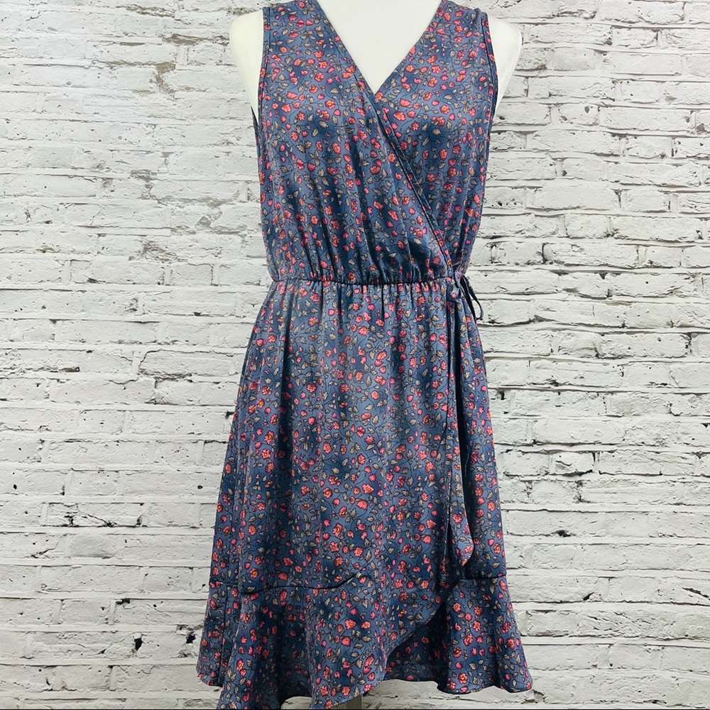 Soprano Sleeveless Faux Wrap Dress